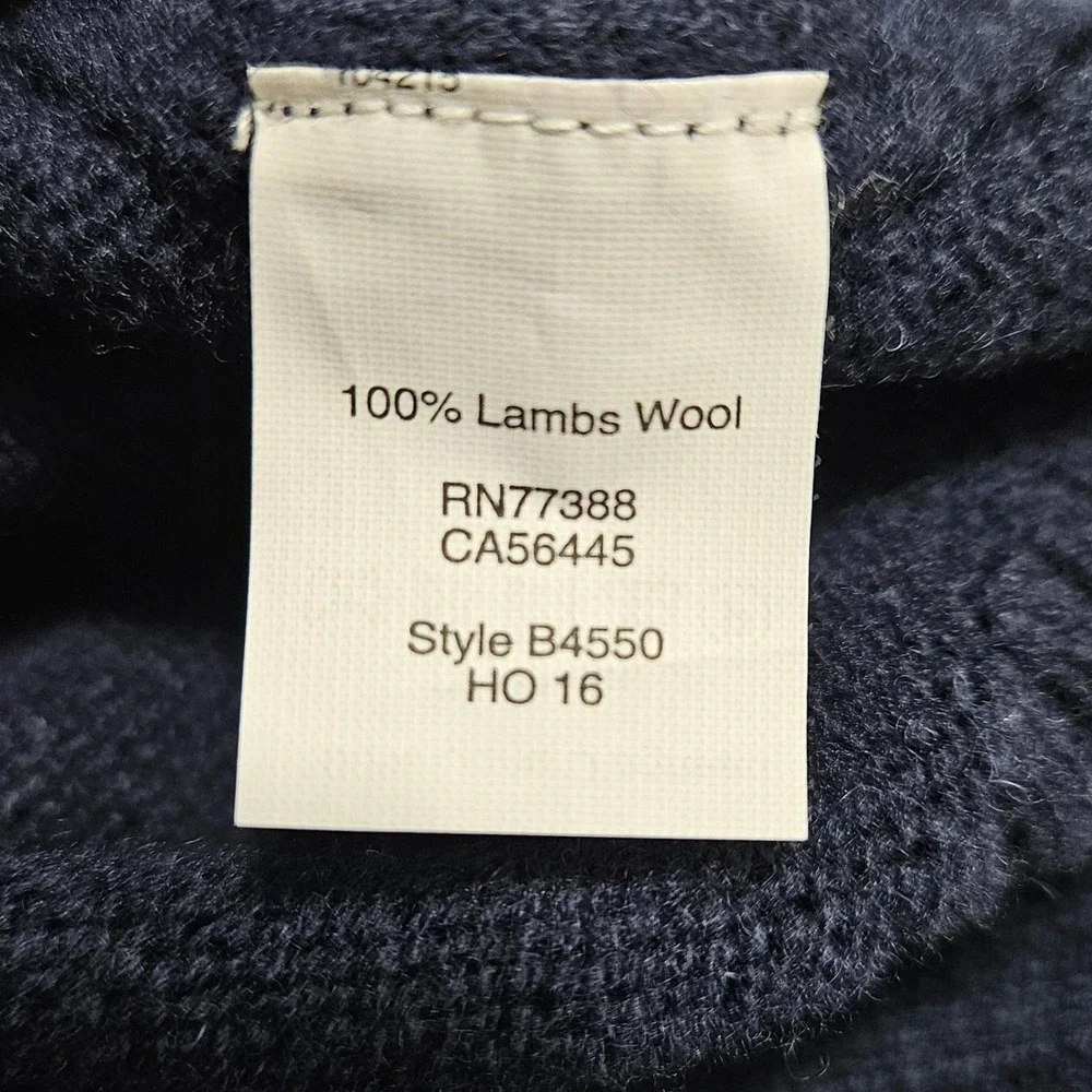 J Crew Mens 100% Lambswool Sweater Half Zip Pullover Blue L Tall